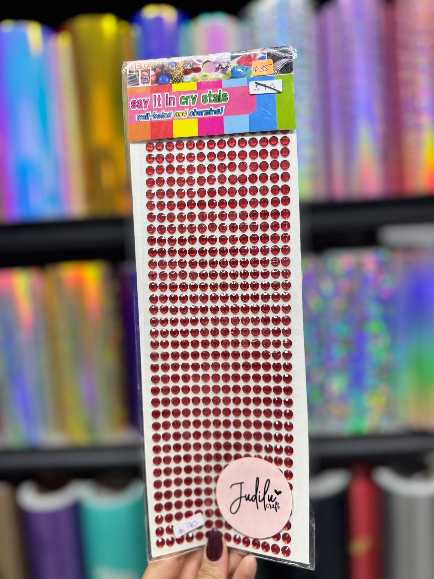 Piedritas para textiles y papel - rojo