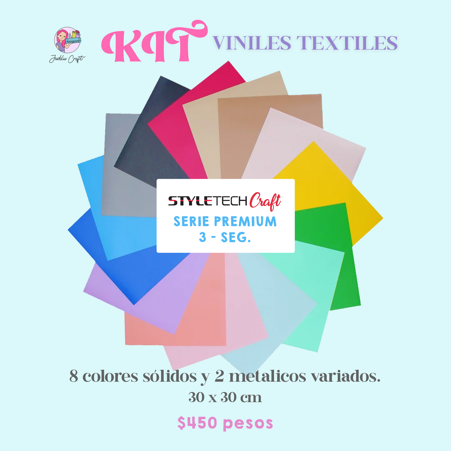 🌈 KIT DE INICIO: Viniles Textiles Premium Básicos HOJAS