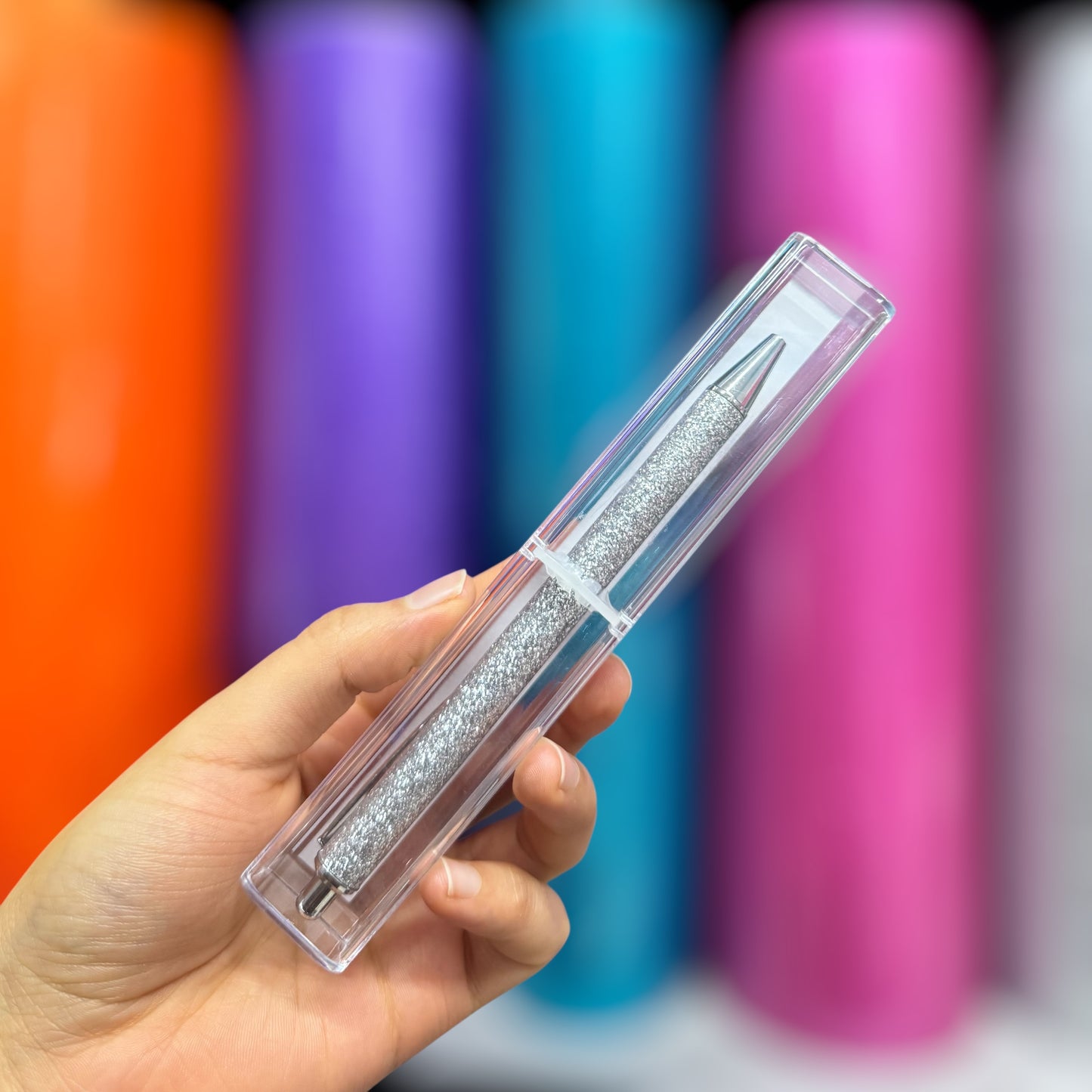 Pluma Silver glitter para depilar vinil