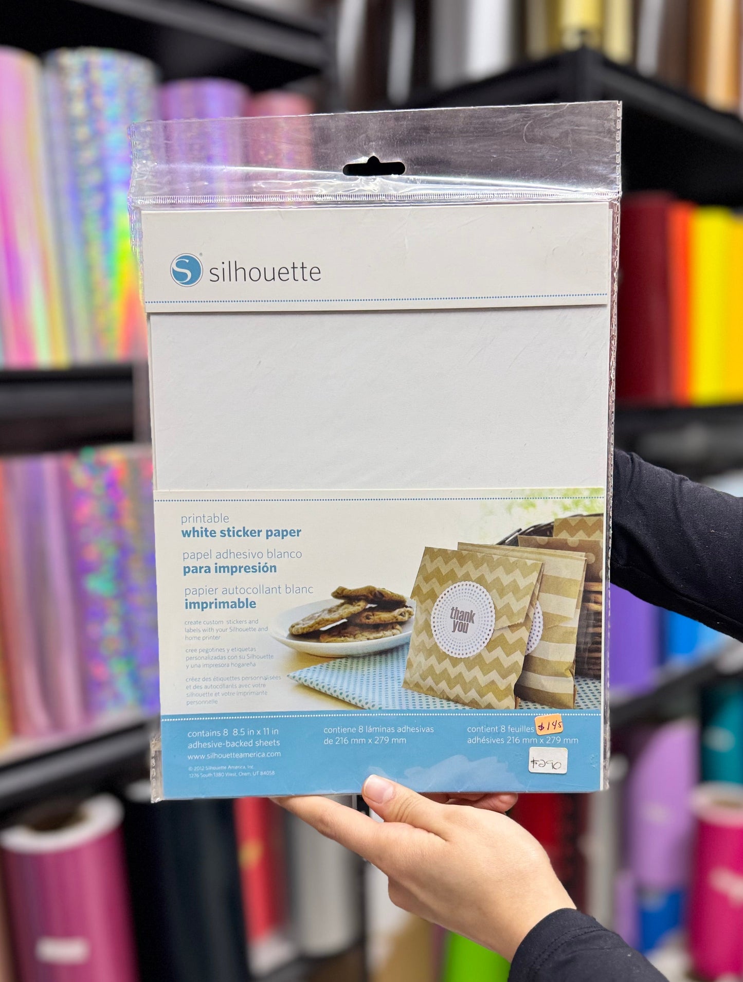 Papel adhesivo blanco para impresión