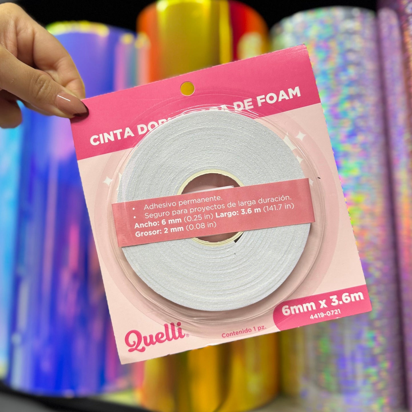 Cinta doble cara tipo foami 3D
