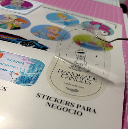 Papel sticker TRANSPARENTE