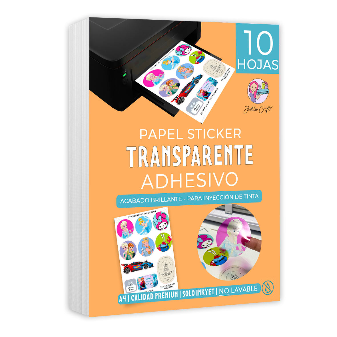 Papel sticker TRANSPARENTE