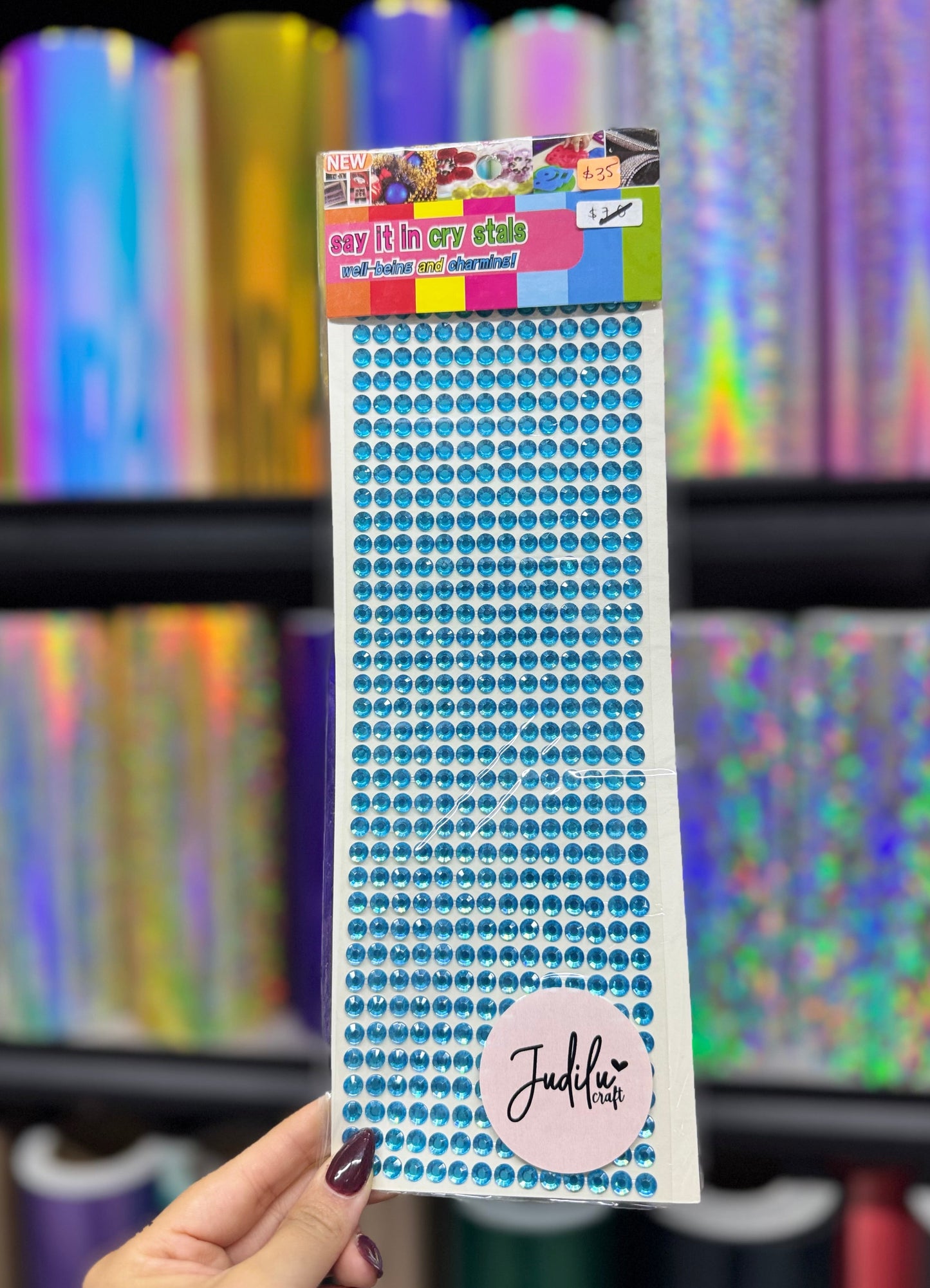 Piedritas para textiles y papel - azul