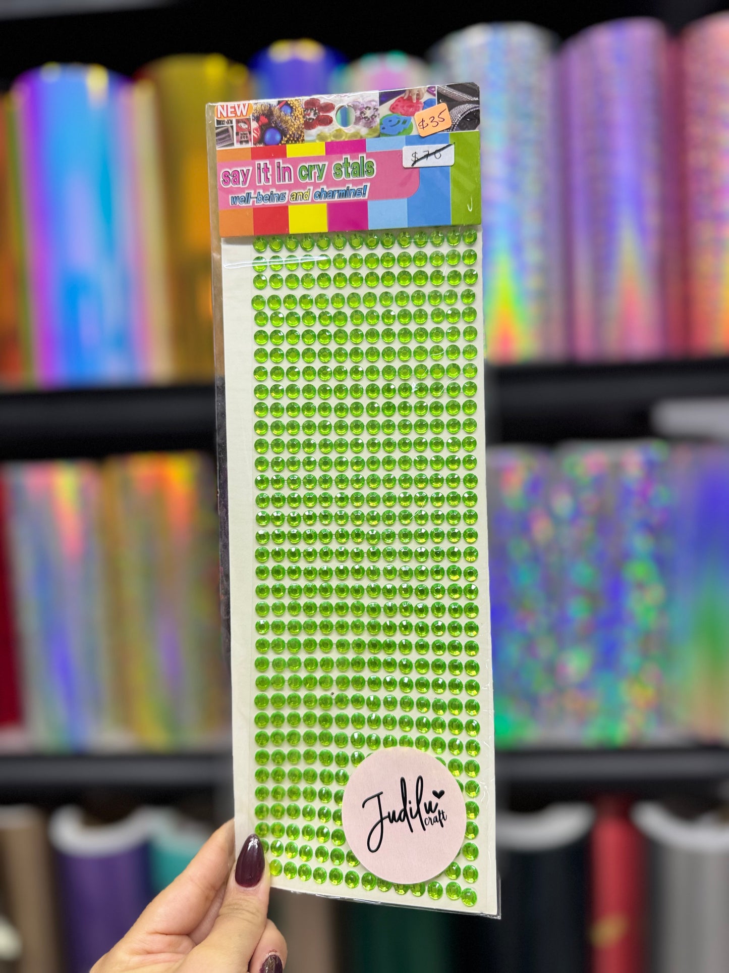 Piedritas para textiles y papel - verde