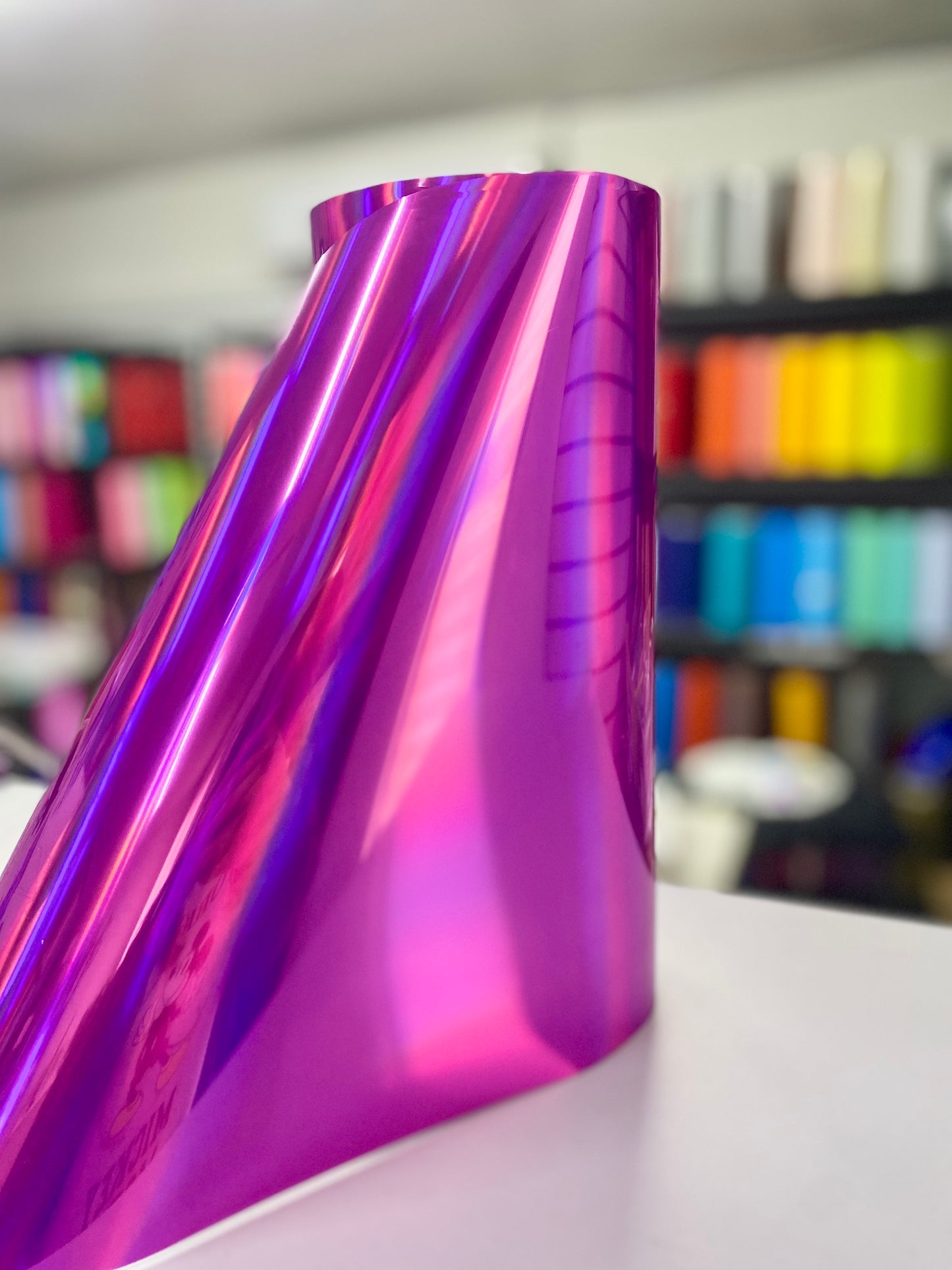 Vinil Textil Metallic Holographic Pink