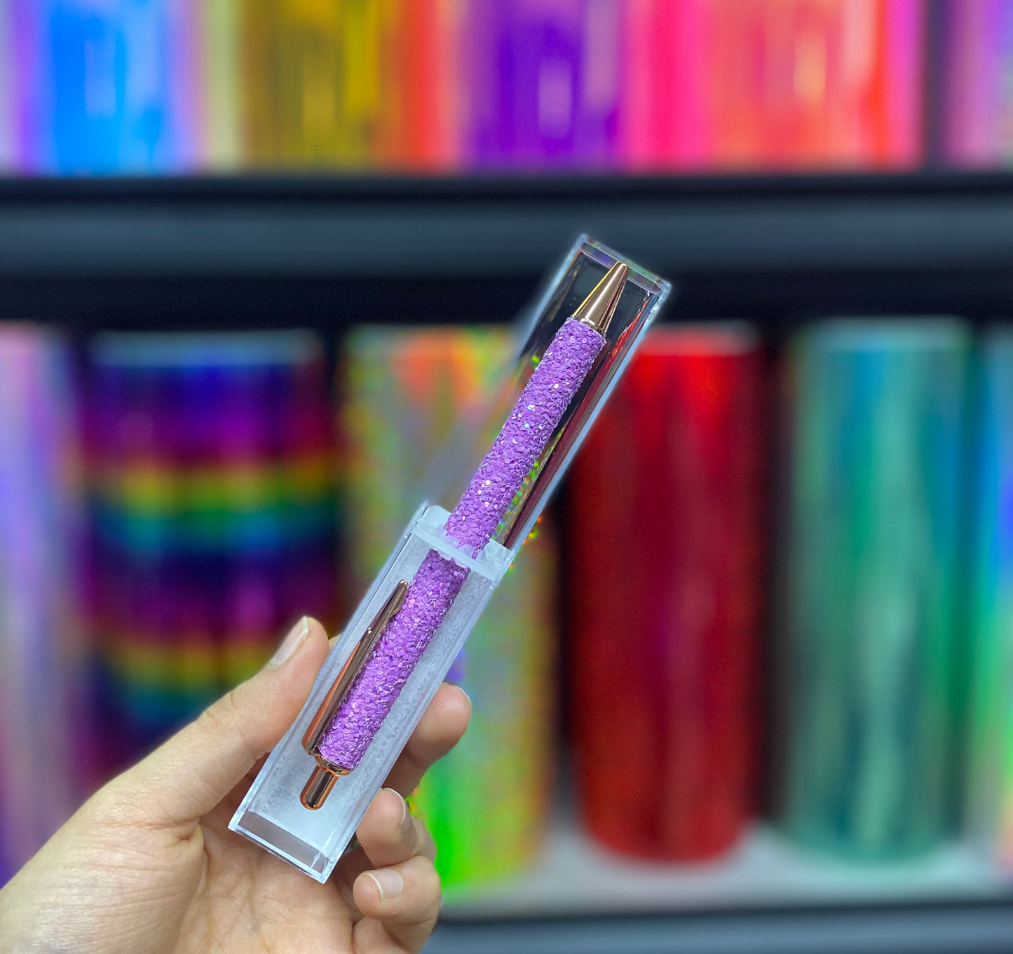 Pluma glitter para depilar vinil