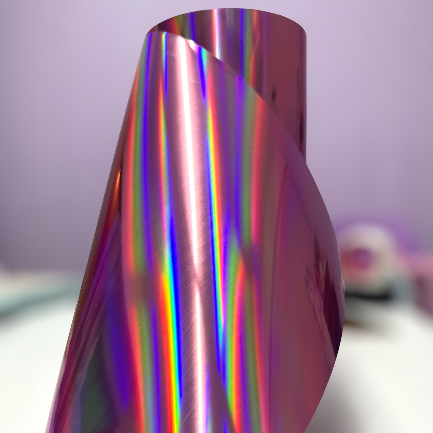 Vinil Textil Metallic Holographic Pink
