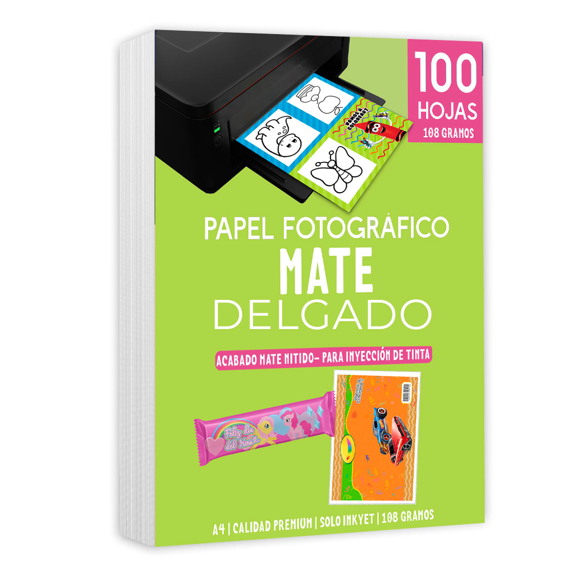 Papel fotográfico MATE Delgado 108 gr