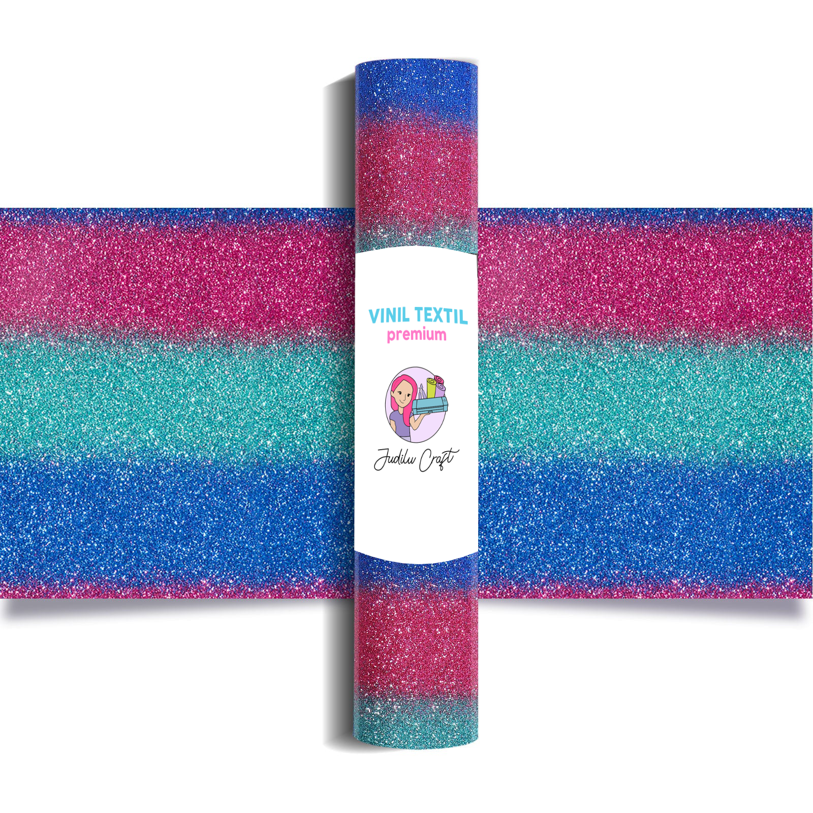 Vinil Textil Premium Rainbow Glitter