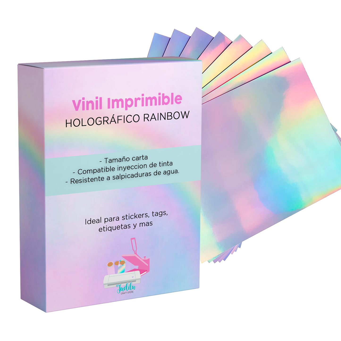 Vinil Arcoiris Holografico Resistente al agua